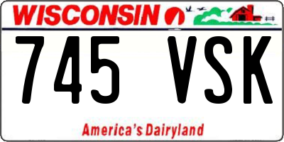 WI license plate 745VSK