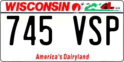 WI license plate 745VSP