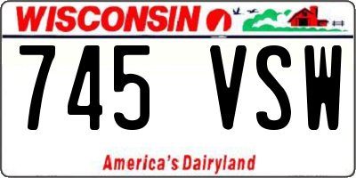 WI license plate 745VSW