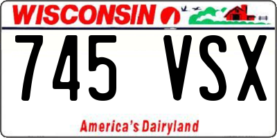 WI license plate 745VSX