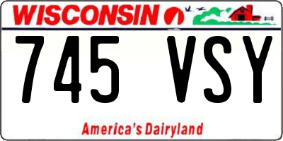 WI license plate 745VSY