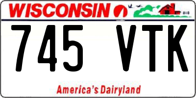 WI license plate 745VTK