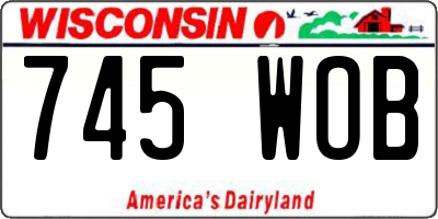 WI license plate 745WOB