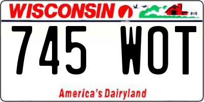 WI license plate 745WOT