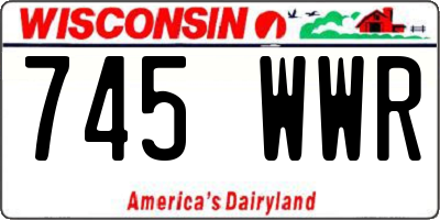 WI license plate 745WWR