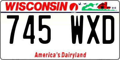 WI license plate 745WXD