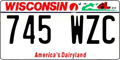 WI license plate 745WZC