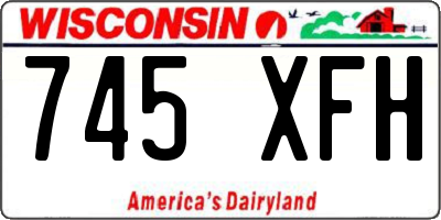 WI license plate 745XFH