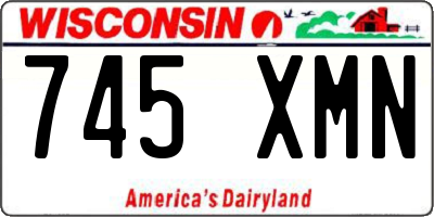 WI license plate 745XMN
