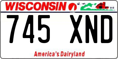 WI license plate 745XND