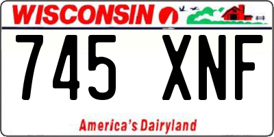 WI license plate 745XNF