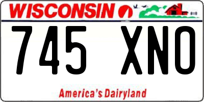 WI license plate 745XNO