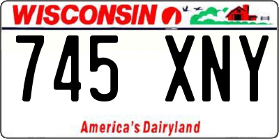 WI license plate 745XNY