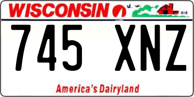 WI license plate 745XNZ