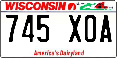 WI license plate 745XOA