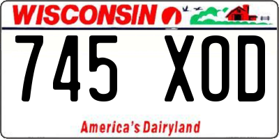 WI license plate 745XOD