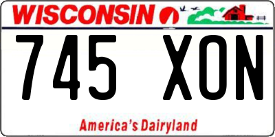 WI license plate 745XON