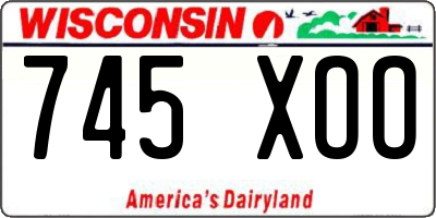 WI license plate 745XOO