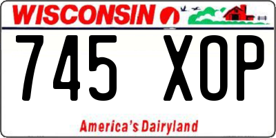 WI license plate 745XOP