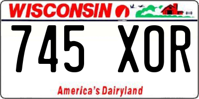WI license plate 745XOR