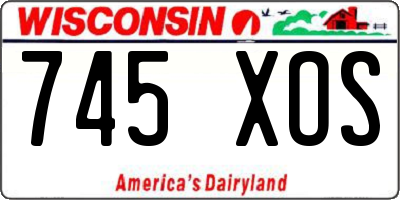 WI license plate 745XOS