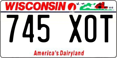WI license plate 745XOT