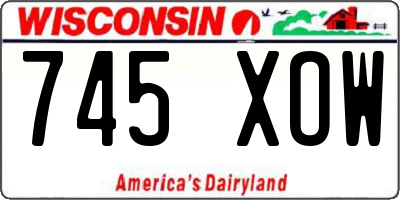 WI license plate 745XOW