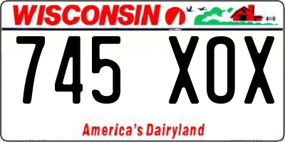 WI license plate 745XOX