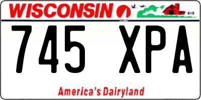 WI license plate 745XPA