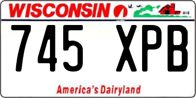 WI license plate 745XPB