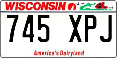 WI license plate 745XPJ