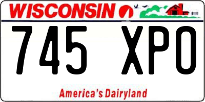 WI license plate 745XPO