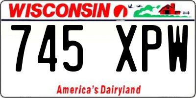 WI license plate 745XPW