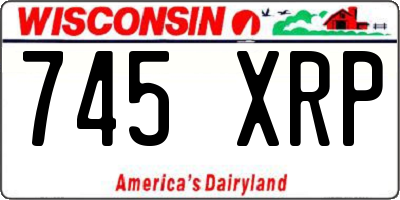 WI license plate 745XRP