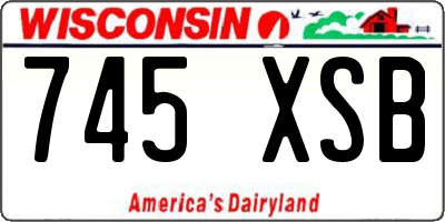 WI license plate 745XSB