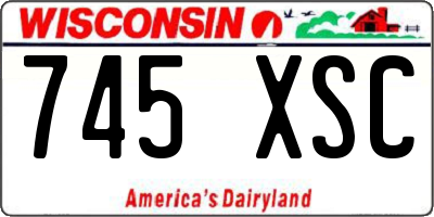 WI license plate 745XSC