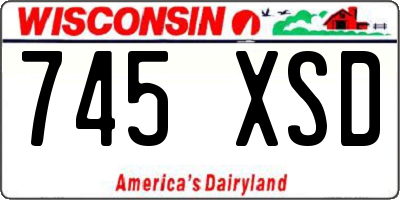 WI license plate 745XSD