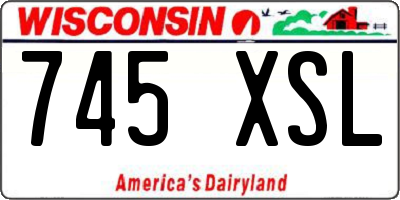 WI license plate 745XSL