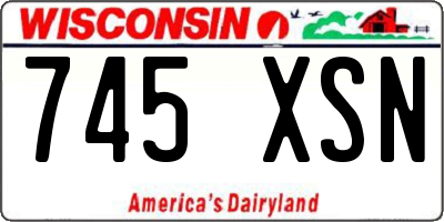 WI license plate 745XSN