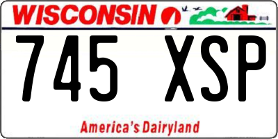 WI license plate 745XSP