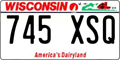 WI license plate 745XSQ