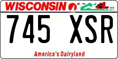 WI license plate 745XSR