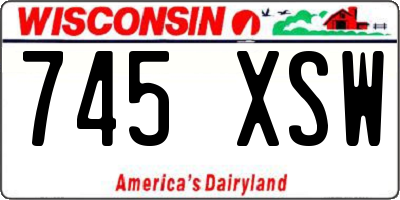 WI license plate 745XSW