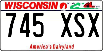 WI license plate 745XSX