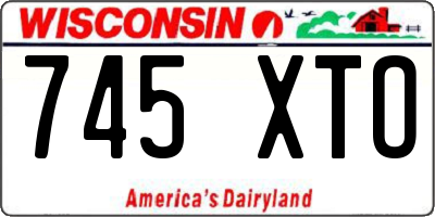 WI license plate 745XTO