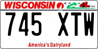 WI license plate 745XTW