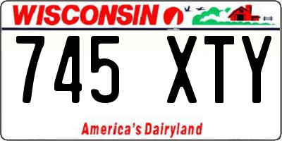 WI license plate 745XTY