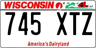 WI license plate 745XTZ