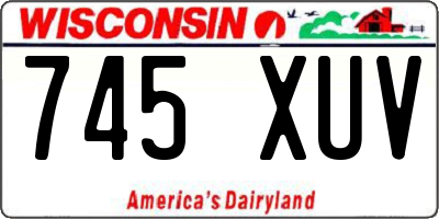 WI license plate 745XUV