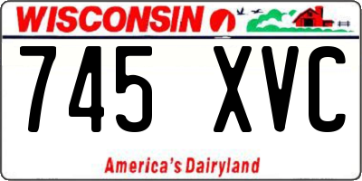 WI license plate 745XVC